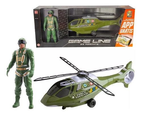Mini Helicóptero Infantil Com Boneco E Jogo Para Celular